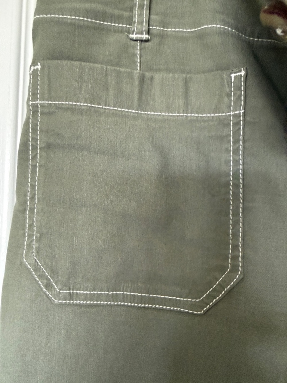 Anthropologie Maeve Colette Crop Pants Olive Green size 32/14 High RiseWide Leg - Picture 4 of 5